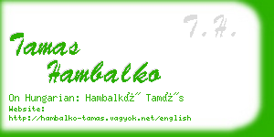 tamas hambalko business card